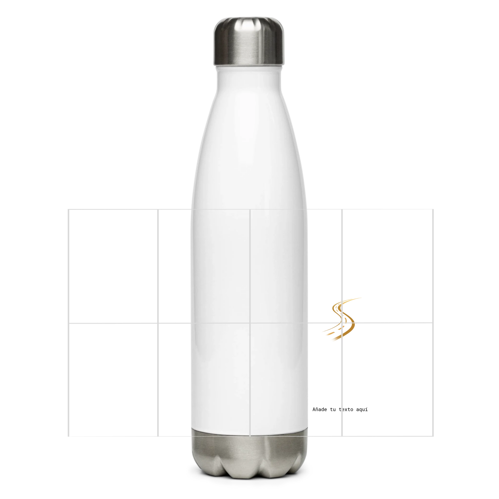 Botella blanca delante